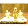 Image 4 : 3 ivory dancers carved from fossilized ivory 2" tall mounted on 5.5" piece of fossilized walrus ivor