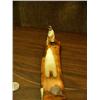 Image 4 : White walrus ivory hunter and bear 2.5" tall circa 1960 mounted on 9" approx. 9 lb. chocolate brown 