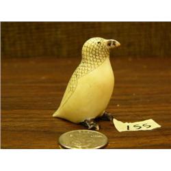 2" scrimshawed ivory bird circa 1960 (148)
