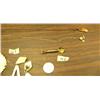 Image 5 : Lot of: Gold shovel with nuggets pin, pick and shovel with nuggets pendant, and ivory pendant and pa