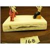 Image 6 : Dancing 1.5" figures painted, with red pants and black pants, base of ivory scrimshawed with seal, w
