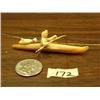 Image 1 : 3" fossilized ivory kayaker outstanding quality circa 1960 (148)