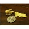 Image 1 : Lot of 2: pair of happy ivory bears 1" tall; carved walrus ivory pendant 1.5" (148)