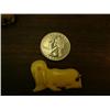 Image 3 : Lot of 2: pair of happy ivory bears 1" tall; carved walrus ivory pendant 1.5" (148)
