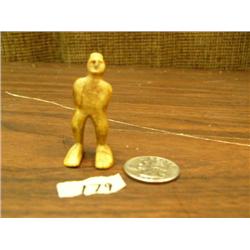 2" fossilized ancient ivory doll with unusual hairdo (148)