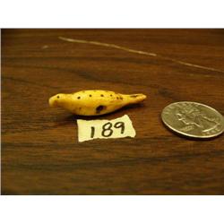 Ancient 2" ivory seal with drilled hole through center - possibly button (148)