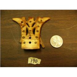 Harpoon counterweigh 3" long in excellent condition drill holes inset with ivory sides in figures of