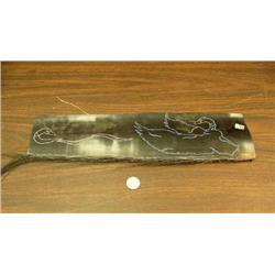 17" whale baleen with colored scrimshaw of birds (2)