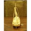 Image 5 : 10" ivory ship with ivory sails, ivory hull, rigging of ivory loops and sinew, all done with primiti