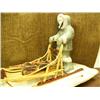 Image 10 : Outstanding soapstone, whalebone and wood Iditarod dog team. 50" long and 5 soapstone dogs with wood
