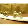 Image 6 : Outstanding soapstone, whalebone and wood Iditarod dog team. 50" long and 5 soapstone dogs with wood