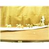 Image 9 : Outstanding soapstone, whalebone and wood Iditarod dog team. 50" long and 5 soapstone dogs with wood