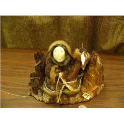 7.5" tall 11" wide whale bone hunter by Michael Scott (2)