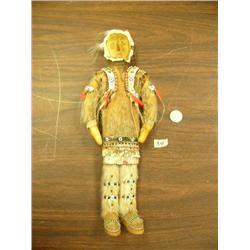 Circa 1940 - 14.5" doll sealskin pants and parka, ornately beaded, outrageous old museum quality dol