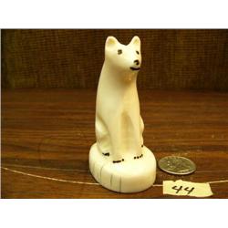3.75" ivory husky dog from L. O. of Diomede - Stock # 339F (2)