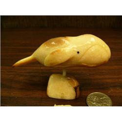 Extremely rare 3.5" bow head whale by Robert Kokuluk in fossilized ivory (2)