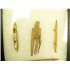 Image 2 : Group of 4 ancient fossilized ivory artifacts from Gambell, Alaska: comb, bird harpoon, part of a fi