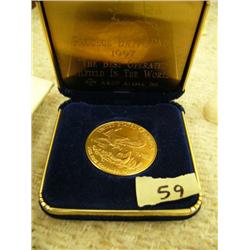 1 ounce fine gold $50 gold piece dated 1998 in presentation case - "Prudhoe Bay GPMA best operated o