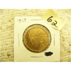 1913 Indian head $10 gold piece mint 722,165 in extra fine condition (154)