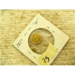1851 made in New Orleans $1 gold piece 290,000 made (154)