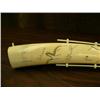 Image 12 : 26.5" old scrimshawed ivory tusk by Robert Sebwenna bottom has map of Siberia and coast of Alaska fr