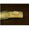 Image 4 : 26.5" old scrimshawed ivory tusk by Robert Sebwenna bottom has map of Siberia and coast of Alaska fr