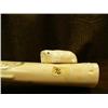 Image 7 : 26.5" old scrimshawed ivory tusk by Robert Sebwenna bottom has map of Siberia and coast of Alaska fr