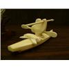 Image 10 : Lot 2: three and a half inch whale bone humpback whale by Kay Felber and 5" ivory kayaker with seal 