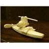 Image 7 : Lot 2: three and a half inch whale bone humpback whale by Kay Felber and 5" ivory kayaker with seal 