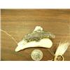 Image 2 : Lot of 2: spotted ivory seal 3.5" long by Roger Silook, Sr. and polar bear hide ring (152)