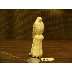 3.5" fossilized ivory eagle by Roger Silook, Jr. very detailed, extremely high quality(152)
