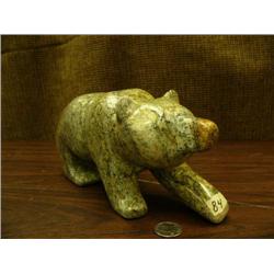 Soapstone bear by Michael Scott 10" walking brown bear 527F (2)