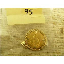 1911 $5 gold piece Indian head extra fine condition. 14k rope bezel - Made 915139 (154)