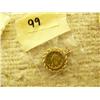 Image 1 : 1$ gold piece dated 1852 made in new Orleans mint 140000 mounted in 14k gold rope edge bezel (154)