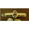 Image 4 : CHOICE on 3: Pair of 2" ivory bull moose mounted on whale bone base 4" long (2)
