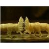 Image 2 : CHOICE on 3: Pair of 2" ivory bull moose mounted on whale bone base 4" long (2)