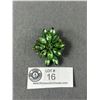 Image 1 : Vintage Green Satin Stones & Green Rhinestone Brooch