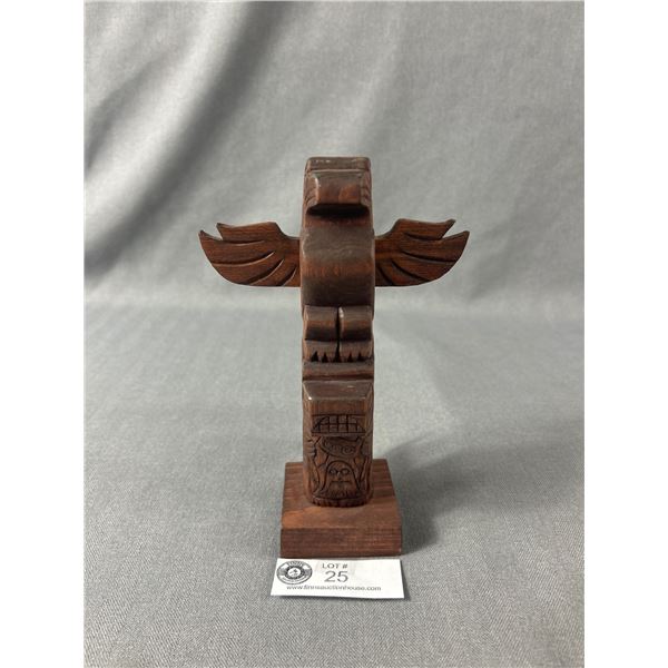 First Nations Carved Totem Pole By Tsimshian/Salish B.C. Artist Robert Cecil. Approx. 7 1/4" T