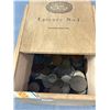 Image 2 : Vintage Wood Cigar Box w/ World Coins