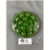Image 2 : Vintage Uranium Glass Flower Frog. Approx. 5" Diameter