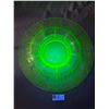 Image 1 : Vintage Large Uranium Glass Posy Bowl w/Designed Edge. Approx. 15 1/2" Diameter x 2 3/4" H