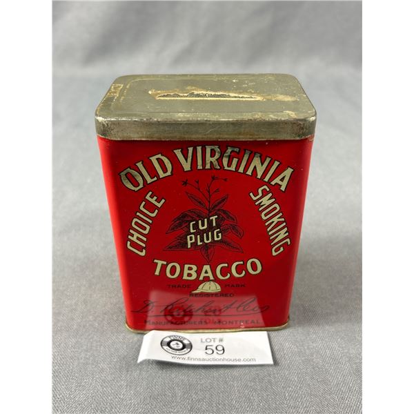 Vintage Old Virginia Tobacco Tin w/ Lid