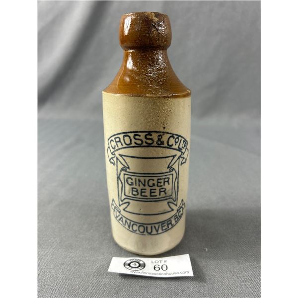 Vintage Cross & Co Ltd Ginger Beer Stoneware Bottle, Vancouver BC