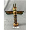 Image 1 : Aboriginal Wood Totem Pole Carved By Lowie Peters, Port Renfrew, BC. Approx. 9 1/2" T