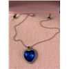 Image 2 : Beautiful Blue Heart Necklace Set