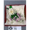 Image 2 : Beautiful Vintage Ceramic Brooch Set With Earrings