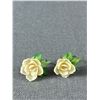 Image 3 : Beautiful Vintage Ceramic Brooch Set With Earrings