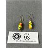 Image 1 : Antique Italian Murano Glass Gold Filled Earrings