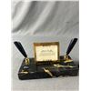 Image 2 : Vintage Desk Calendar/Pen Holder on Marble Base & paper Mate Pen and Pencil Set in Case