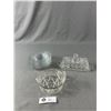 Image 1 : Lovely Vintage Glassware-8 Dessert Plates, Covered Butter Dish & Relish Bowl